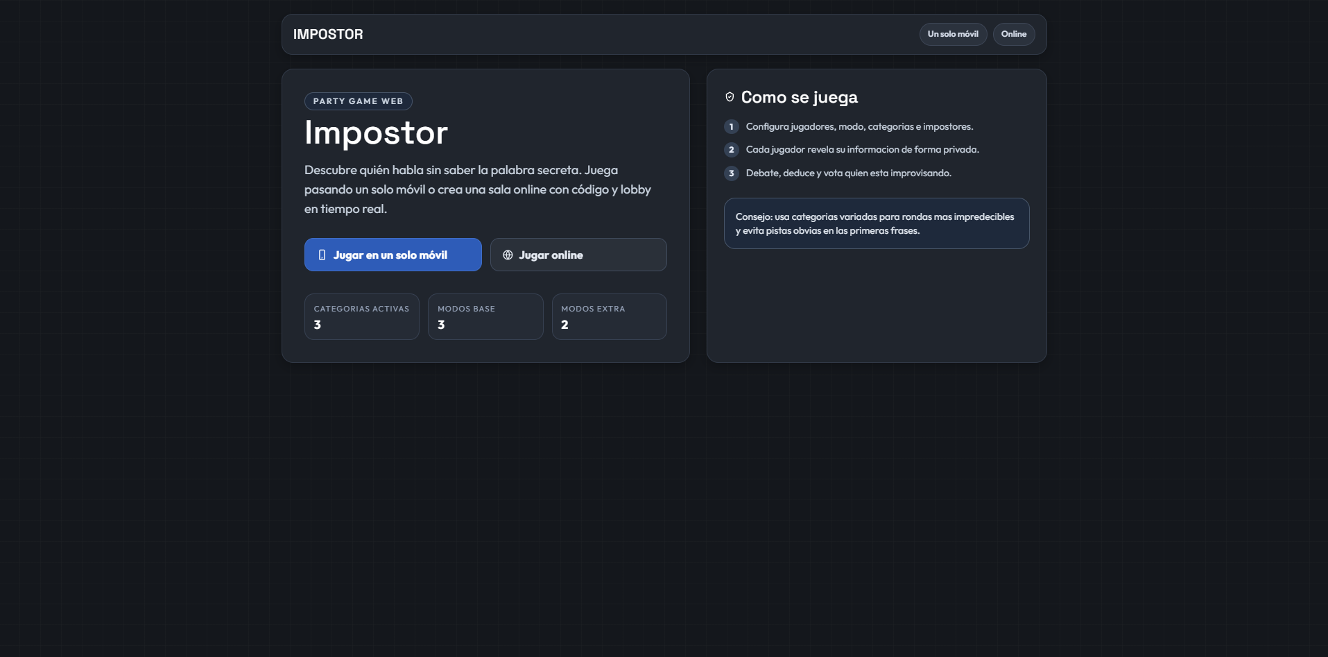 Capturas de alvaropi.com/impostor